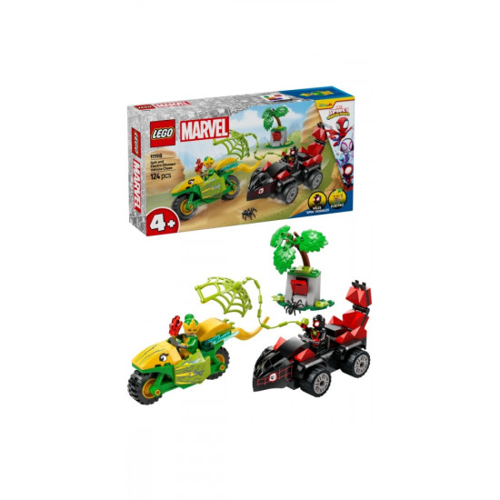 Klocki SPIDEY 11198 Pościg Spina za Electro w dinopojeździe 