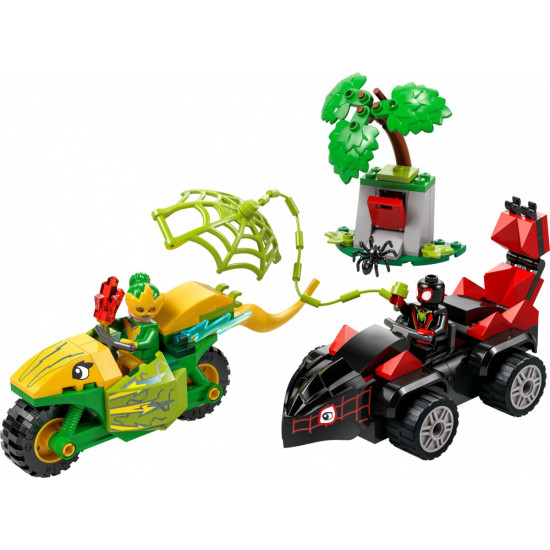 Klocki SPIDEY 11198 Pościg Spina za Electro w dinopojeździe 