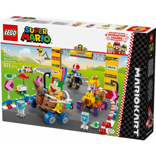 Klocki Super Mario 72036 Mario Kart - Zestaw Baby Peach i Grand Prix 