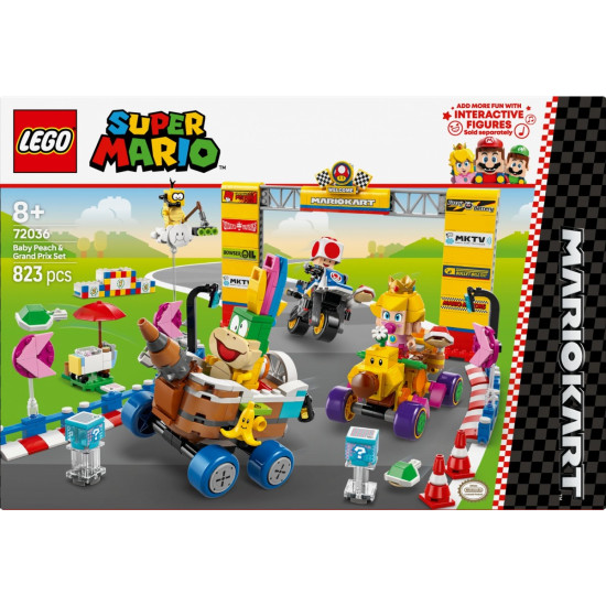 Klocki Super Mario 72036 Mario Kart - Zestaw Baby Peach i Grand Prix 