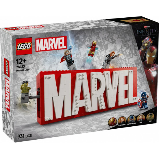 Klocki Super Heroes 76313 Logo MARVEL z minifigurkami 