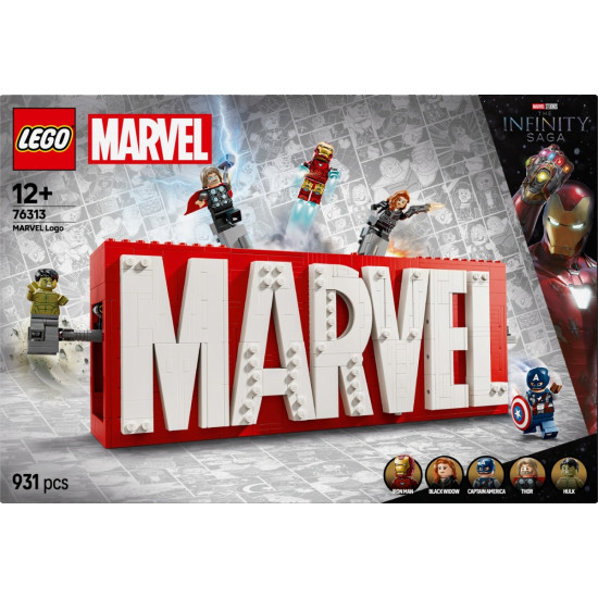 Klocki Super Heroes 76313 Logo MARVEL z minifigurkami 