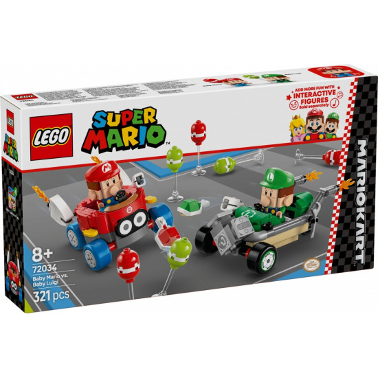 Klocki Super Mario 72034 Mario Kart - Baby Mario kontra Baby Luigi 