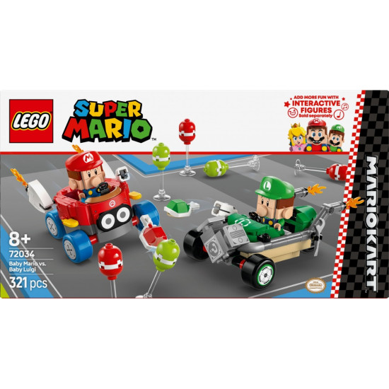 Klocki Super Mario 72034 Mario Kart - Baby Mario kontra Baby Luigi 