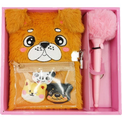 Pamiętnik pluszowy Piesek zestaw z długopisem 