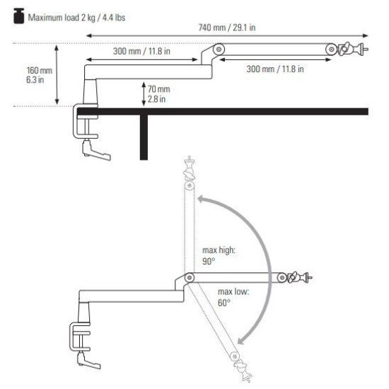 Uchwyt Wave Mic Arm Low Profile Retail