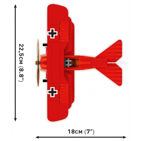 Klocki Fokker DR.1 Czerwony Baron 221 klocków 