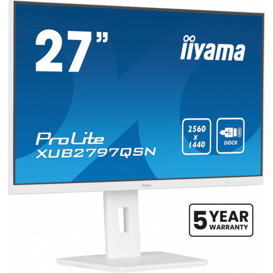 Monitor 27 cali XUB2797QSN-W2 IPS,QHD,USB-c Dock,HDMI,DP,PD-65W,2x2W, 4xUSB(3.2),300cd/m2,80M:1,sRGB:99%/5y/ 