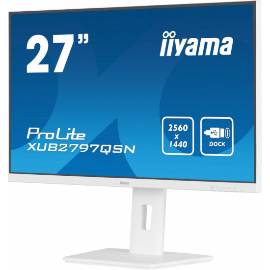 Monitor 27 cali XUB2797QSN-W2 IPS,QHD,USB-c Dock,HDMI,DP,PD-65W,2x2W, 4xUSB(3.2),300cd/m2,80M:1,sRGB:99%/5y/ 