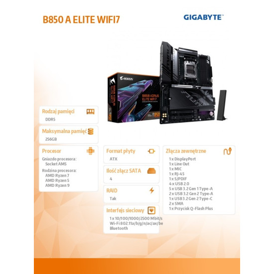 Płyta główna B850 A ELITE WIFI7 