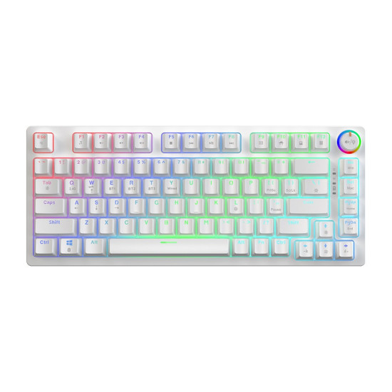 Klawiatura mechaniczna bezprzewodowa PHENIX WHITE Gateron Red Pro, ABS