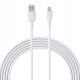 CB-NAC1 White nylonowy kabel USB C - USB A | 1m | 3A | 60W PD | 20V
