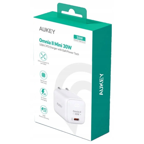 PA-B1L White Omnia II Mini ładowarka sieciowa 1xUSB-C PowerDelivery 30W 5A