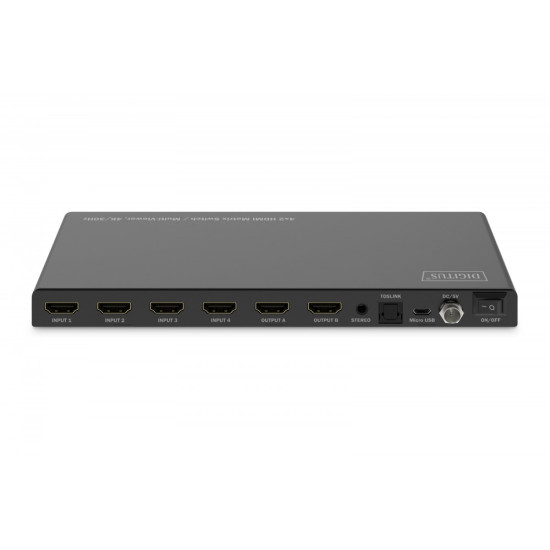 Przełącznik/Matrix HDMI 4/2-porty 4K/30Hz UHD HDCP 1.4 audio z pilotem