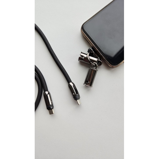 Kabel 2w1 USB C smycz 1m czarny