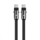 Kabel 2w1 USB C smycz 1m czarny