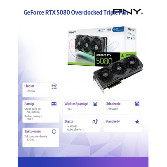 Karta graficzna GeForce RTX5080 OC 3F 16GB 256-bit 960GB/s 