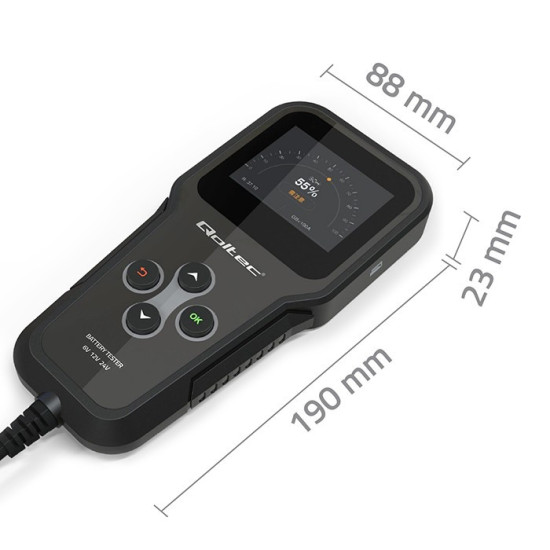 Cyfrowy tester akumulatora 3w1 z LCD | 6V | 12V | 24V | 30Ah-    200Ah 
