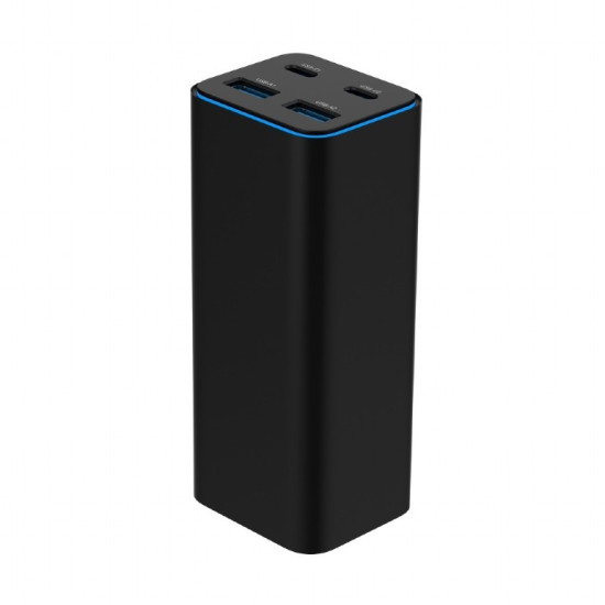 Ładowarka uniwersalna 100W GaN 2xUSB-A 2xUSB-C szybkie ładowanie czarna 