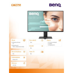 Monitor 27 cali GW2791 LED 5ms/100Hz/IPS/HDMI