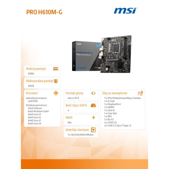 Płyta główna PRO H610M-G 