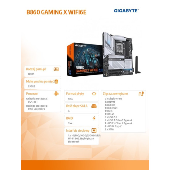 Płyta główna B860 GAMING X WIFI6E 