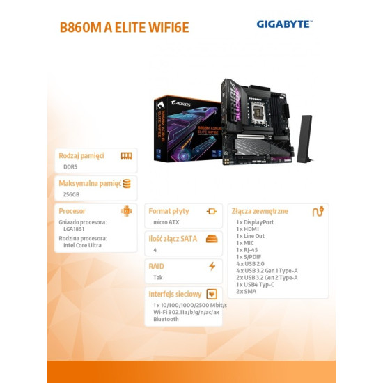 Płyta główna B860M A ELITE WIFI6E 