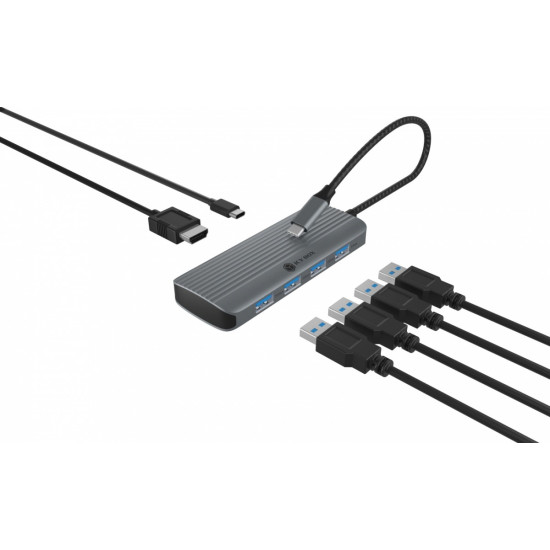 Stacja dokująca IB-DK4022a-CPD 6w1, HDMI,USB,PD 