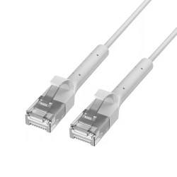 Patchcord kat.6a U/FTP 1Gbps miedź kabel sieciowy skrętka, łamana końcówka 1m biały