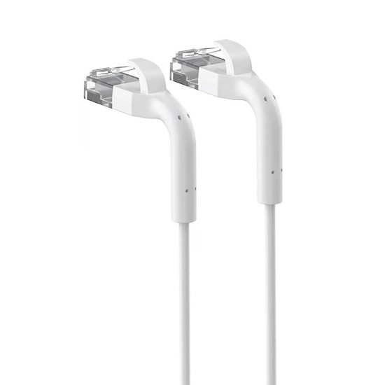 Patchcord kat.6a U/FTP 1Gbps miedź kabel sieciowy skrętka, łamana końcówka 3m biały