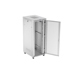 Szafa instalacyjna rack stojąca 19 cali 42U 800x1000 drzwi perforowane LCD szara (Flat pack)