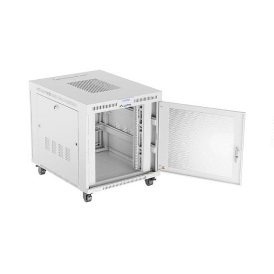 Szafa instalacyjna rack stojąca 19 cali 15U 800x1000 drzwi perforowane LCD szara (Flat pack)