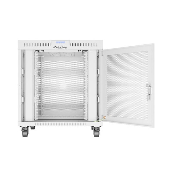 Szafa instalacyjna rack stojąca 19 cali 15U 800x1000 drzwi perforowane LCD szara (Flat pack)
