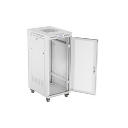 Szafa instalacyjna rack stojąca 19 cali 27U 600x800 drzwi perforowane LCD szara (Flat pack)