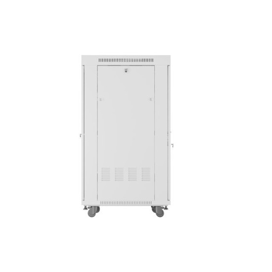 Szafa instalacyjna rack stojąca 19 cali 27U 600x800 drzwi perforowane LCD szara (Flat pack)