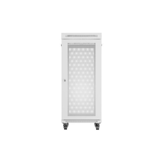Szafa instalacyjna rack stojąca 19 cali 27U 600x800 drzwi perforowane LCD szara (Flat pack)