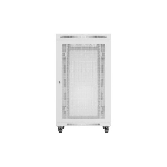Szafa instalacyjna rack stojąca 19 cali 27U 800x1000 drzwi perforowane LCD szara (Flat pack)