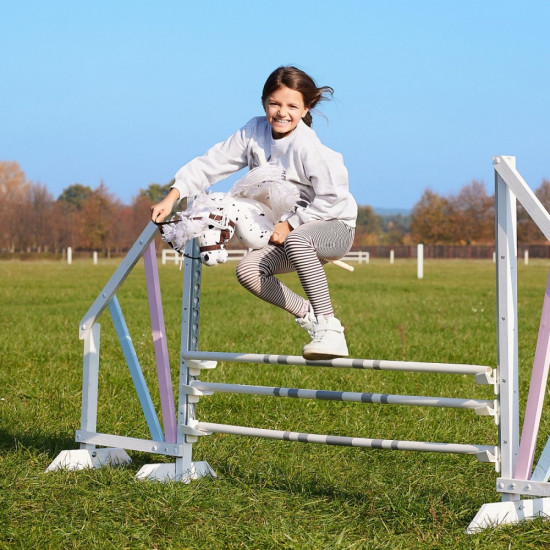 Koń na kiju Hobby Horse HOPPIHORSE A3 Leopard - biały, maść tarantowata