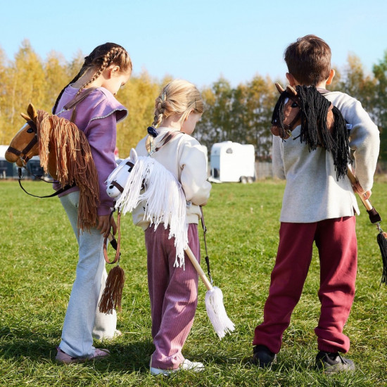 Koń na kiju Hobby Horse HOPPIHORSE A3 Leopard - biały, maść tarantowata