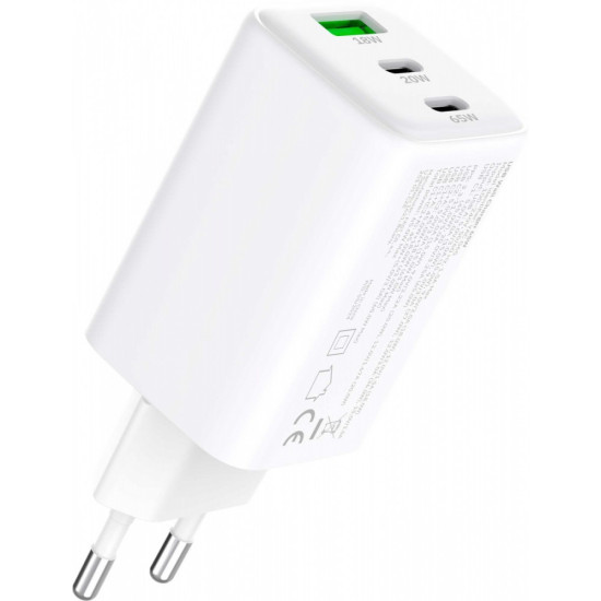 Ładowarka sieciowa 3xUSB 65W 3,24A Power Delivery 3.0 QC4.0 