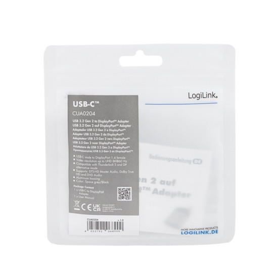 Adapter USB Type-C, do DP/F, 8K 