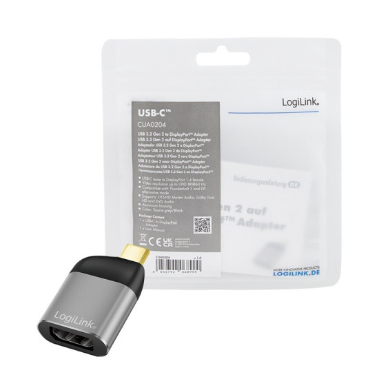 Adapter USB Type-C, do DP/F, 8K 