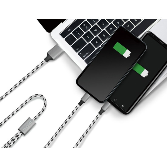 Kabel USB2.0 A/M do micro USB + USB-C, 1.2m 