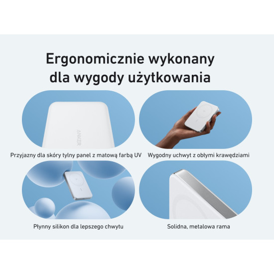 Powerbank indukcyjny MagGo 10000mAh biały