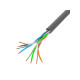 Kabel LAN UTP 100MB/S drut CCA 100M szary