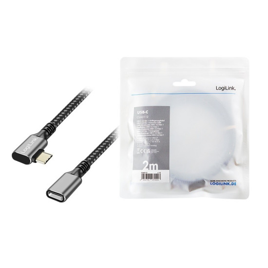 Kabel USB3.2 Gen1 TypeC do USB-C/F, PD, 2m 