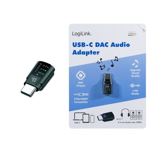 Adapter audio USB-C/M na 3.5mm/F, DAC, EQ 