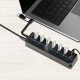 HUB USB3.2 Gen1, 7x USB-A, 7xON/OFF, czarny 