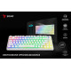 Klawiatura mechaniczna bezprzewodowa SAVIO PHENIX WHITE Gateron Yellow, Pudding