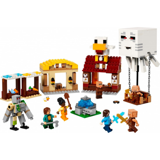 Klocki Minecraft 21273 Atak balonowego Ghasta na wioskę 